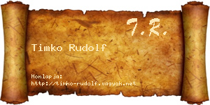 Timko Rudolf névjegykártya